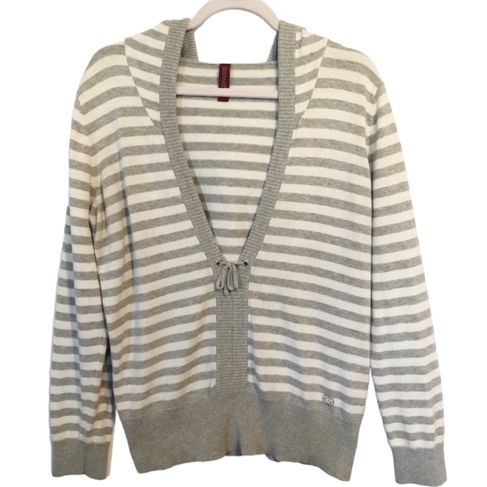 Gitano Vintage Grey and White Stripe Sweater